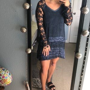 BLUE LACED DRESS